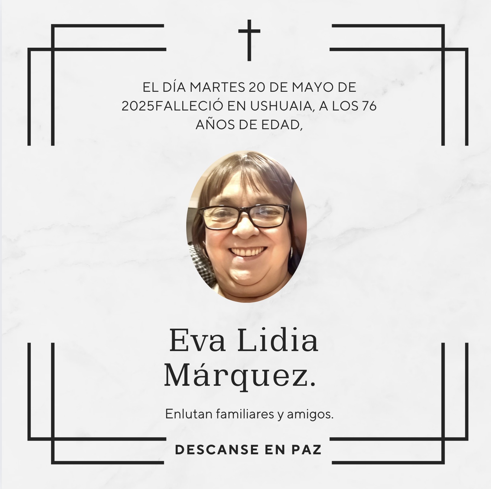 Fallecimiento | Eva Lidia Márquez.